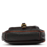 Dark Brown Leather Pocket Crossbody Bag