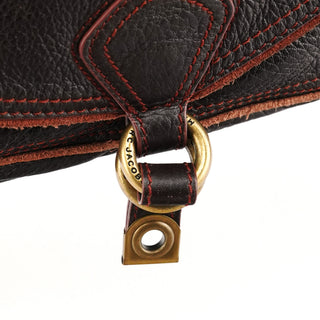 Dark Brown Leather Pocket Crossbody Bag