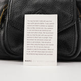 Black Leather Pocket Tote Bag