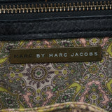 Black Leather Pocket Tote Bag