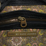 Black Leather Pocket Tote Bag