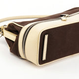 Fall 2000 Brown Beige Canvas Frame Shoulder Bag