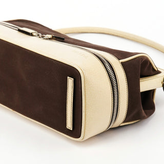 Fall 2000 Brown Beige Canvas Frame Shoulder Bag