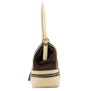 Fall 2000 Brown Beige Canvas Frame Shoulder Bag