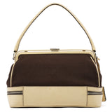 Fall 2000 Brown Beige Canvas Frame Shoulder Bag