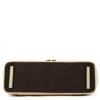 Fall 2000 Brown Beige Canvas Frame Shoulder Bag