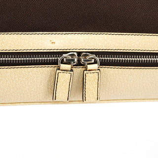 Fall 2000 Brown Beige Canvas Frame Shoulder Bag