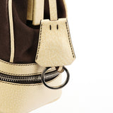Fall 2000 Brown Beige Canvas Frame Shoulder Bag