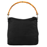 Black Nylon Bamboo Shoulder Bag