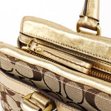 11062 Beige Gold Signature Hamptons Tote Bag