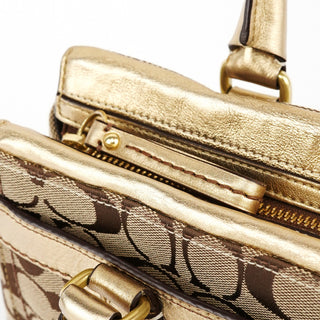 11062 Beige Gold Signature Hamptons Tote Bag