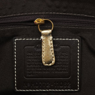 11062 Beige Gold Signature Hamptons Tote Bag