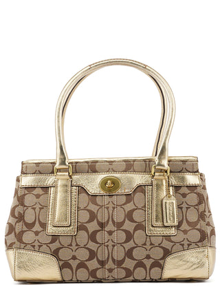 11062 Beige Gold Signature Hamptons Tote Bag
