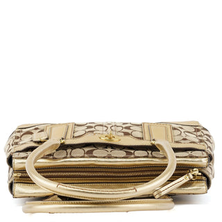 11062 Beige Gold Signature Hamptons Tote Bag