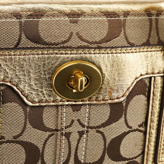 11062 Beige Gold Signature Hamptons Tote Bag