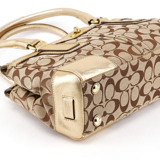 11062 Beige Gold Signature Hamptons Tote Bag