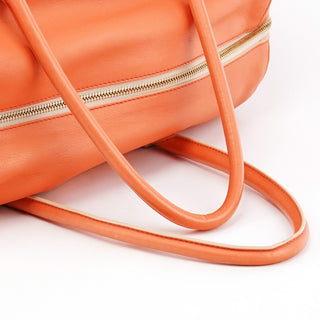 Orange Leather Madeleine Boston Bag