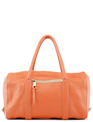 Orange Leather Madeleine Boston Bag