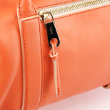 Orange Leather Madeleine Boston Bag
