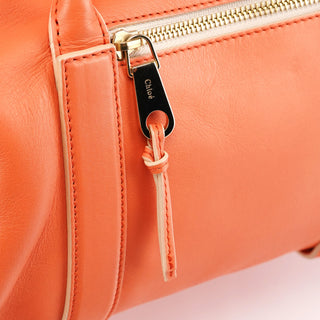 Orange Leather Madeleine Boston Bag