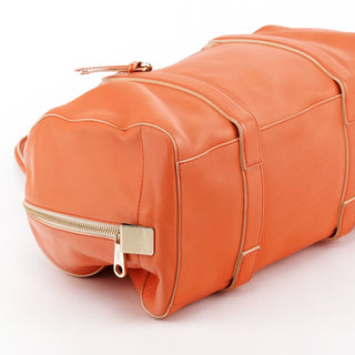 Orange Leather Madeleine Boston Bag