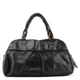 Black Leather Classic Q 2-Way Bag