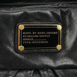 Black Leather Classic Q 2-Way Bag