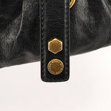 Black Leather Classic Q 2-Way Bag