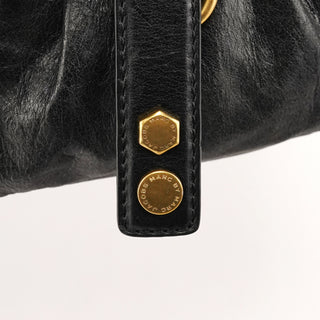 Black Leather Classic Q 2-Way Bag