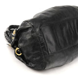 Black Leather Classic Q 2-Way Bag