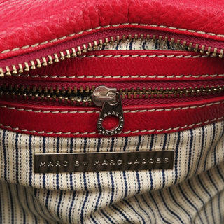 Pink Leather Multi-Pocket Camera Tote Bag