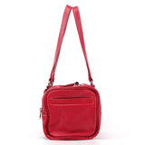 Pink Leather Multi-Pocket Camera Tote Bag