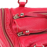 Pink Leather Multi-Pocket Camera Tote Bag