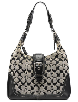 6824 Grey Black Signature Soho Shoulder Bag