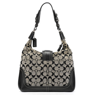 6824 Grey Black Signature Soho Shoulder Bag