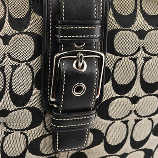 6824 Grey Black Signature Soho Shoulder Bag