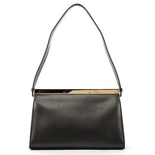 001 2058 Anthracite Leather Frame Shoulder Bag