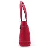 F13959 Pink Leather Turnlock Tote Bag