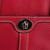 F13959 Pink Leather Turnlock Tote Bag
