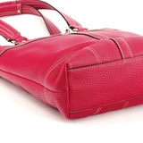F13959 Pink Leather Turnlock Tote Bag