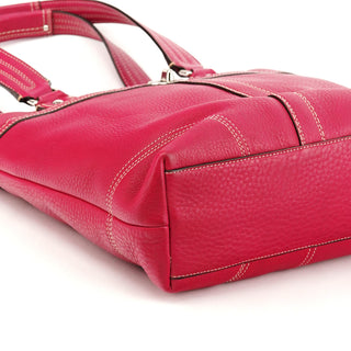 F13959 Pink Leather Turnlock Tote Bag