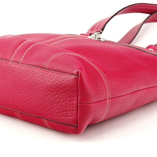 F13959 Pink Leather Turnlock Tote Bag