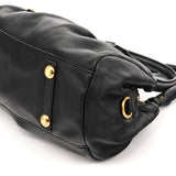 Black Leather Classic Q Baby Groovee Bowling Bag