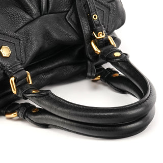 Black Leather Classic Q Baby Groovee Bowling Bag