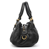 Black Leather Classic Q Baby Groovee Bowling Bag