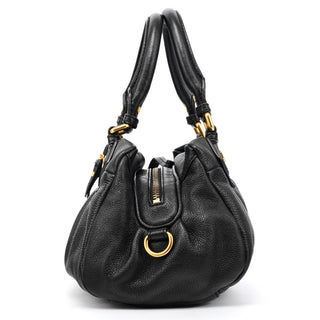 Black Leather Classic Q Baby Groovee Bowling Bag