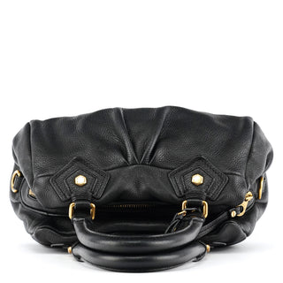 Black Leather Classic Q Baby Groovee Bowling Bag
