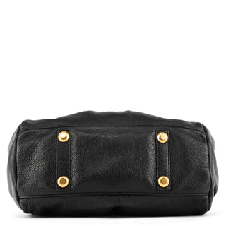 Black Leather Classic Q Baby Groovee Bowling Bag