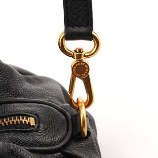 Black Leather Classic Q Baby Groovee Bowling Bag