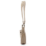 Greige Patent Leather Multi-Pocket Tote Bag